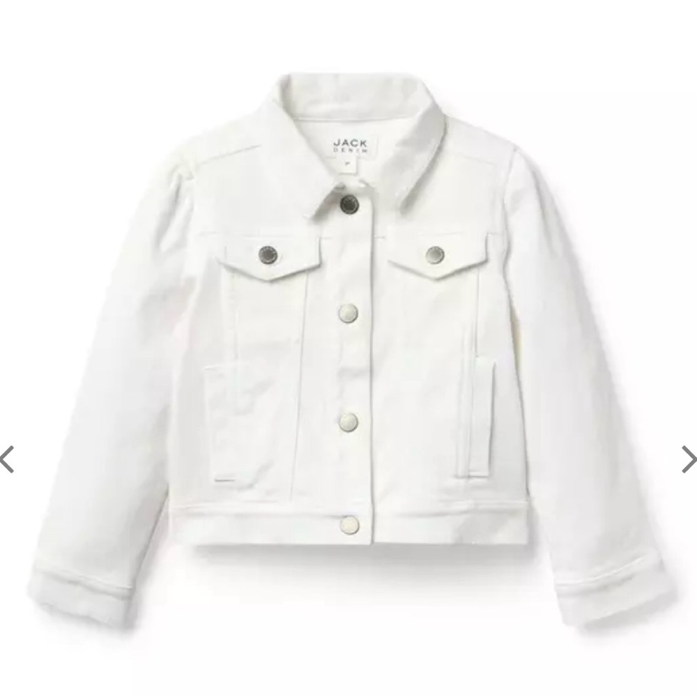 Toddler Girl Janie & Jack White Denim Puff Sleeve Jacket, size 3 to 4
